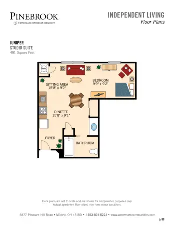 Floorplan of Pinebrook, Assisted Living, Milford, OH 8