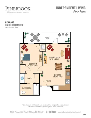 Floorplan of Pinebrook, Assisted Living, Milford, OH 9