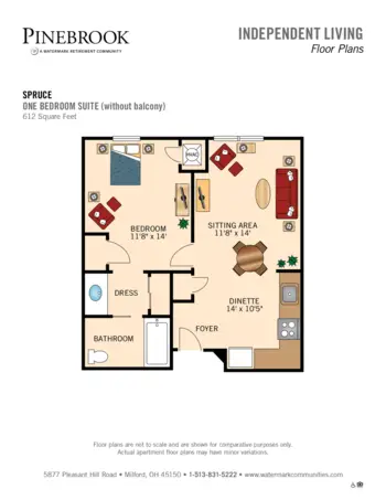 Floorplan of Pinebrook, Assisted Living, Milford, OH 10