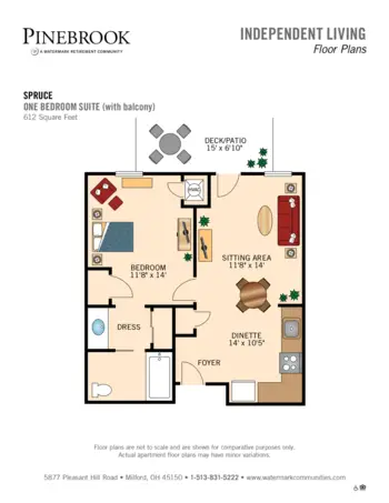 Floorplan of Pinebrook, Assisted Living, Milford, OH 11