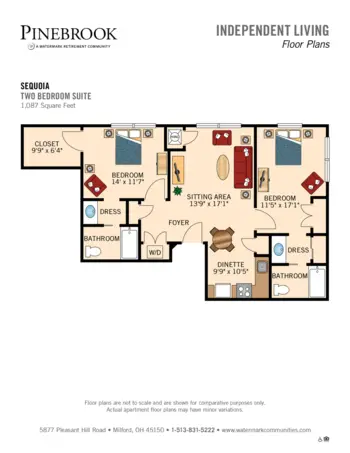 Floorplan of Pinebrook, Assisted Living, Milford, OH 14