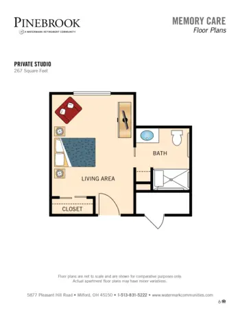 Floorplan of Pinebrook, Assisted Living, Milford, OH 15