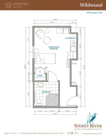 Floorplan of Stoney River, Assisted Living, Memory Care, Ramsey, MN 1