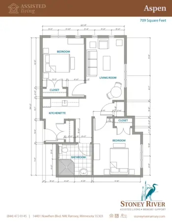 Floorplan of Stoney River, Assisted Living, Memory Care, Ramsey, MN 2
