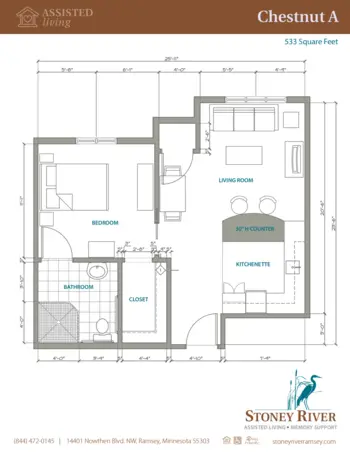 Floorplan of Stoney River, Assisted Living, Memory Care, Ramsey, MN 5