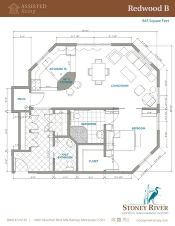 Floorplan of Stoney River, Assisted Living, Memory Care, Ramsey, MN 6