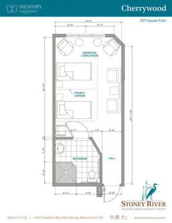 Floorplan of Stoney River, Assisted Living, Memory Care, Ramsey, MN 8