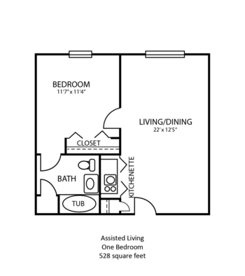 Floorplan of The Harrison, Assisted Living, Indianapolis, IN 1