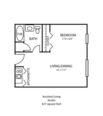Floorplan of The Harrison, Assisted Living, Indianapolis, IN 2