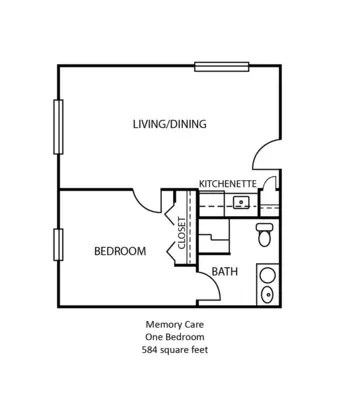 Floorplan of The Harrison, Assisted Living, Indianapolis, IN 4
