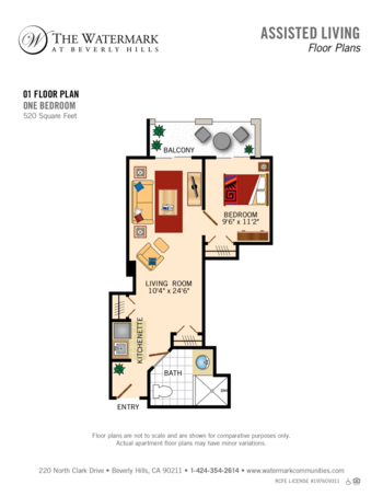 Floorplan of The Watermark at Beverly Hills, Assisted Living, Beverly Hills, CA 1