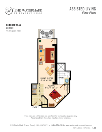 Floorplan of The Watermark at Beverly Hills, Assisted Living, Beverly Hills, CA 3