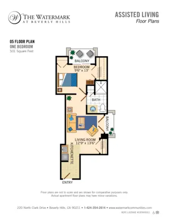 Floorplan of The Watermark at Beverly Hills, Assisted Living, Beverly Hills, CA 5