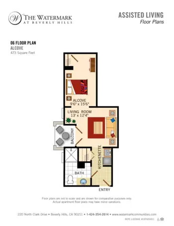 Floorplan of The Watermark at Beverly Hills, Assisted Living, Beverly Hills, CA 6