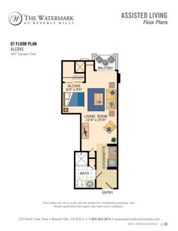 Floorplan of The Watermark at Beverly Hills, Assisted Living, Beverly Hills, CA 7