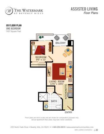 Floorplan of The Watermark at Beverly Hills, Assisted Living, Beverly Hills, CA 9