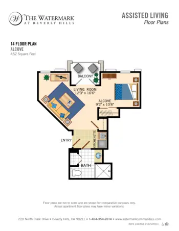 Floorplan of The Watermark at Beverly Hills, Assisted Living, Beverly Hills, CA 14