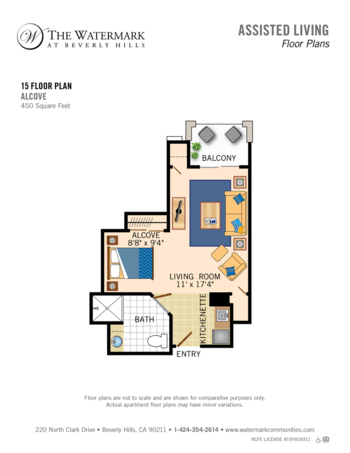 Floorplan of The Watermark at Beverly Hills, Assisted Living, Beverly Hills, CA 15
