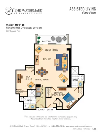 Floorplan of The Watermark at Beverly Hills, Assisted Living, Beverly Hills, CA 17