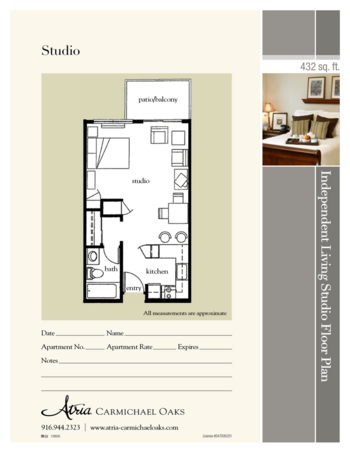 Floorplan of Atria Carmichael Oaks, Assisted Living, Carmichael, CA 1