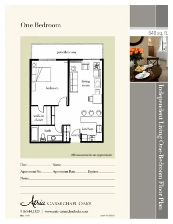 Floorplan of Atria Carmichael Oaks, Assisted Living, Carmichael, CA 3