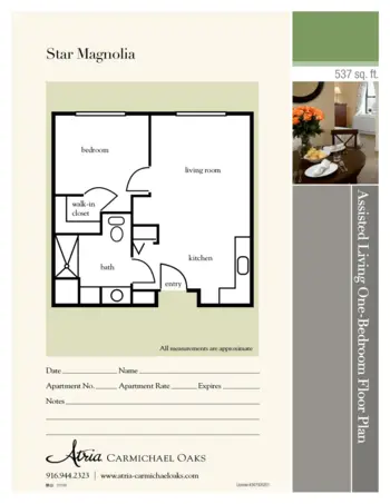 Floorplan of Atria Carmichael Oaks, Assisted Living, Carmichael, CA 16