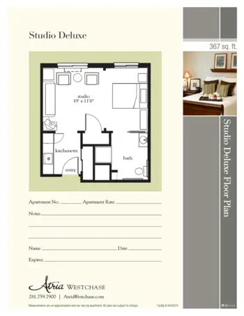 Floorplan of Atria Westchase, Assisted Living, Houston, TX 1