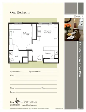 Floorplan of Atria Westchase, Assisted Living, Houston, TX 2