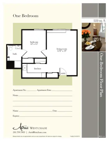 Floorplan of Atria Westchase, Assisted Living, Houston, TX 3