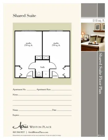 Floorplan of Atria Weston Place, Assisted Living, Knoxville, TN 1