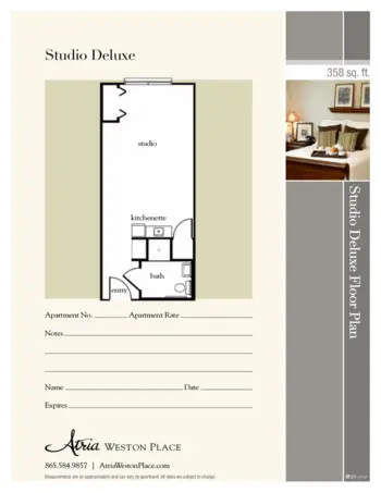 Floorplan of Atria Weston Place, Assisted Living, Knoxville, TN 4
