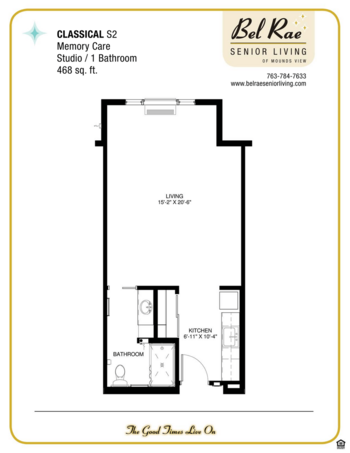 Floorplan of Bel Rae Senior Living of Mounds View, Assisted Living, Memory Care, Mounds View, MN 3