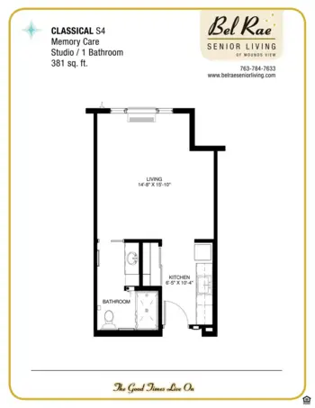 Floorplan of Bel Rae Senior Living of Mounds View, Assisted Living, Memory Care, Mounds View, MN 5