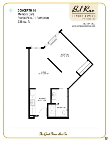 Floorplan of Bel Rae Senior Living of Mounds View, Assisted Living, Memory Care, Mounds View, MN 6