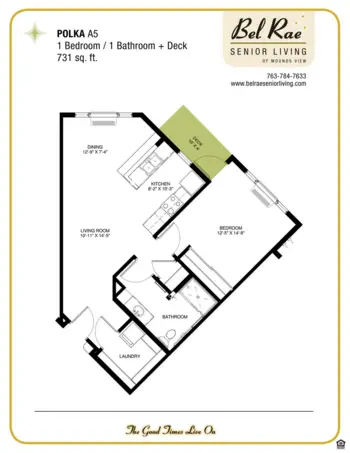 Floorplan of Bel Rae Senior Living of Mounds View, Assisted Living, Memory Care, Mounds View, MN 14