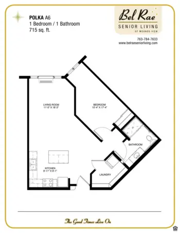Floorplan of Bel Rae Senior Living of Mounds View, Assisted Living, Memory Care, Mounds View, MN 15
