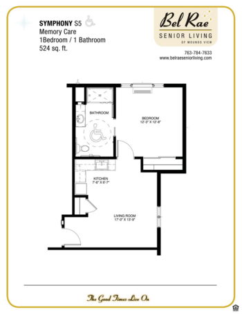 Floorplan of Bel Rae Senior Living of Mounds View, Assisted Living, Memory Care, Mounds View, MN 16