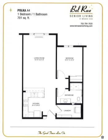 Floorplan of Bel Rae Senior Living of Mounds View, Assisted Living, Memory Care, Mounds View, MN 19