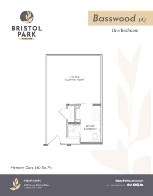 Floorplan of Bristol Park at Conroe Memory Care, Assisted Living, Memory Care, Conroe, TX 2