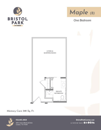 Floorplan of Bristol Park at Conroe Memory Care, Assisted Living, Memory Care, Conroe, TX 3