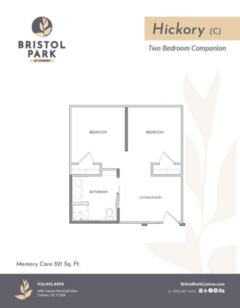 Floorplan of Bristol Park at Conroe Memory Care, Assisted Living, Memory Care, Conroe, TX 5