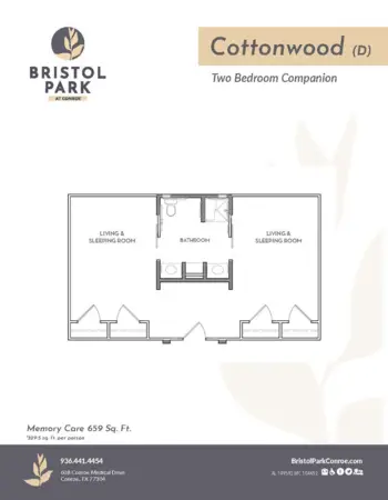 Floorplan of Bristol Park at Conroe Memory Care, Assisted Living, Memory Care, Conroe, TX 7