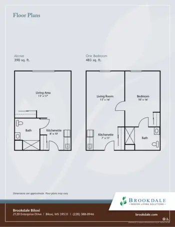 Floorplan of Brookdale Biloxi, Assisted Living, Memory Care, Biloxi, MS 2