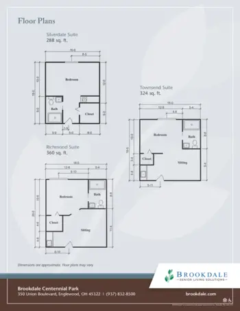 Floorplan of Brookdale Centennial Park, Assisted Living, Englewood, OH 1