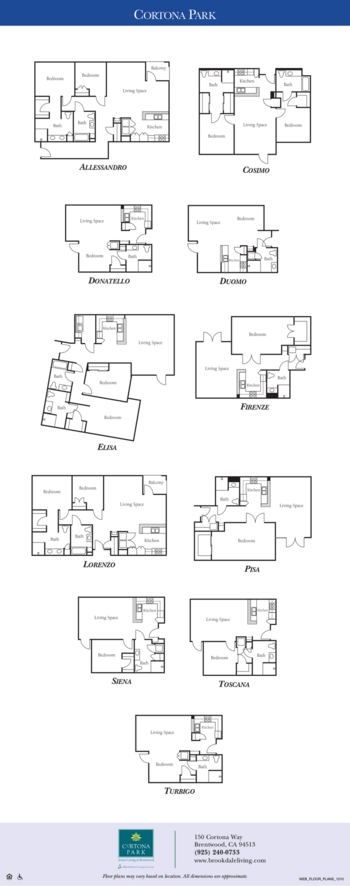 Floorplan of Brookdale Cortona Park, Assisted Living, Brentwood, CA 1