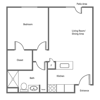 Floorplan of Brookstone Estates of Olney, Assisted Living, Olney, IL 1