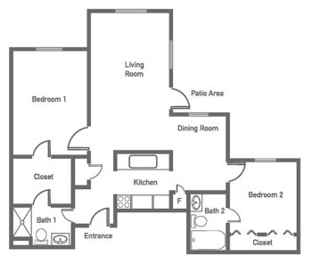Floorplan of Brookstone Estates of Olney, Assisted Living, Olney, IL 2