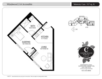 Floorplan of Cherrywood Pointe of Roseville, Assisted Living, Memory Care, Roseville, MN 5