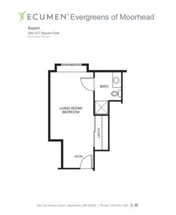 Floorplan of Evergreens of Moorhead, Assisted Living, Memory Care, Moorhead, MN 1