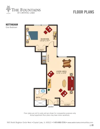 Floorplan of Fountains at Crystal Lake, Assisted Living, Crystal Lake, IL 4